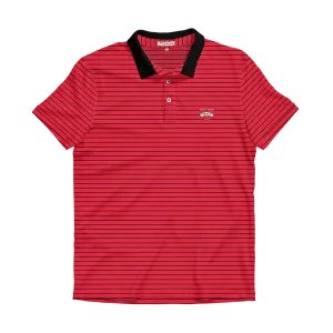 VSU Red & Black Stripe Performance Polo - Knit Collar
