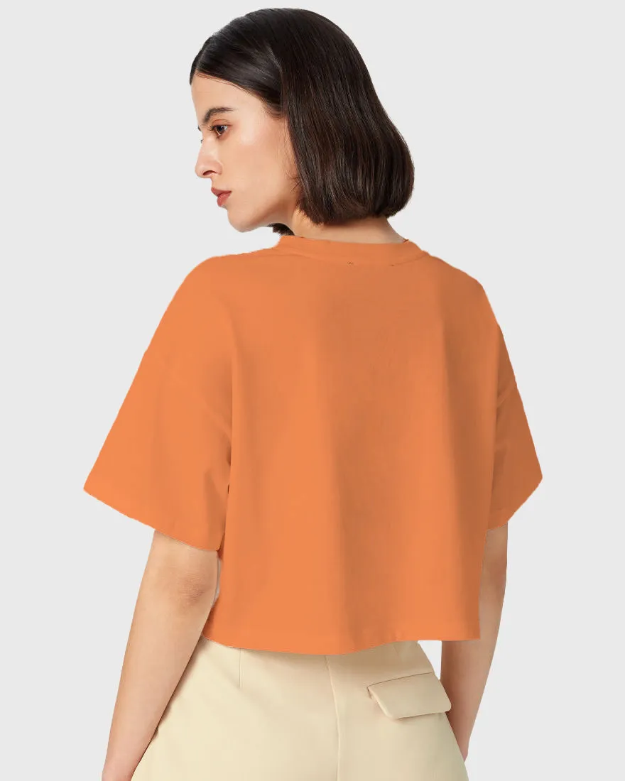 Womens Oversized Cropped TShirt Funky Bubble