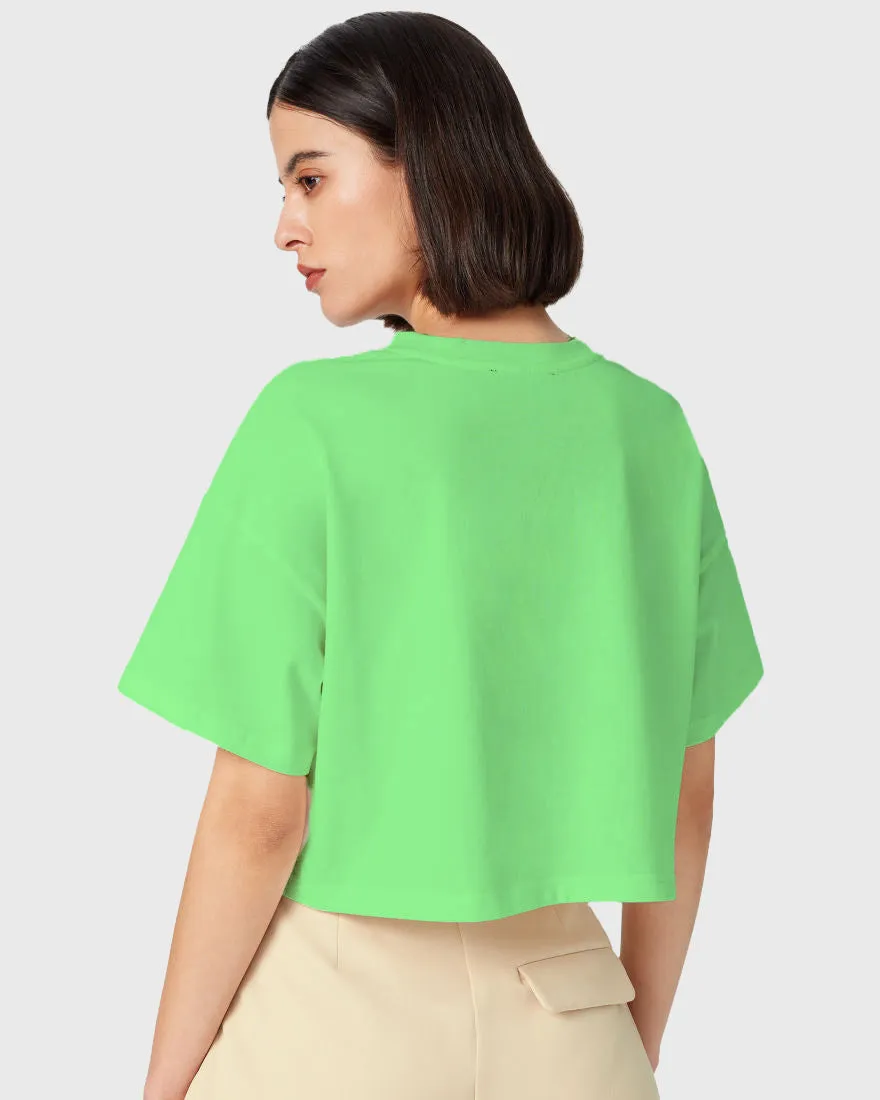 Womens Oversized Cropped TShirt Funky Bubble