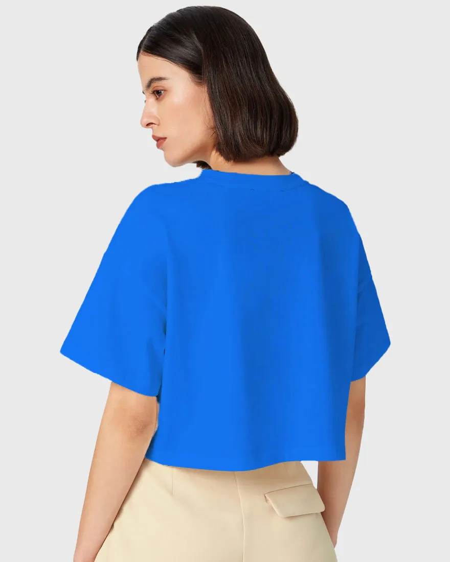 Womens Oversized Cropped TShirt Funky Bubble