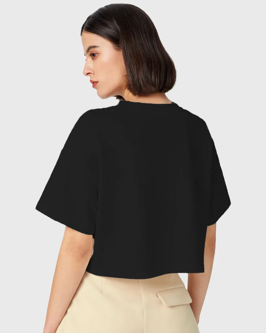 Womens Oversized Cropped TShirt Funky Bubble