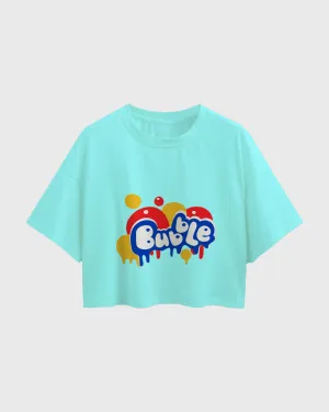 Womens Oversized Cropped TShirt Funky Bubble