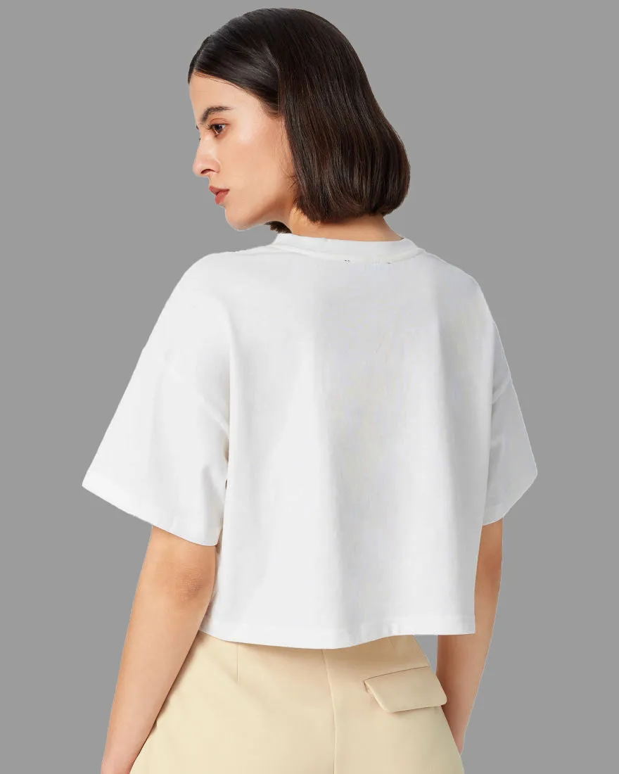Womens Oversized Cropped TShirt Funky Bubble