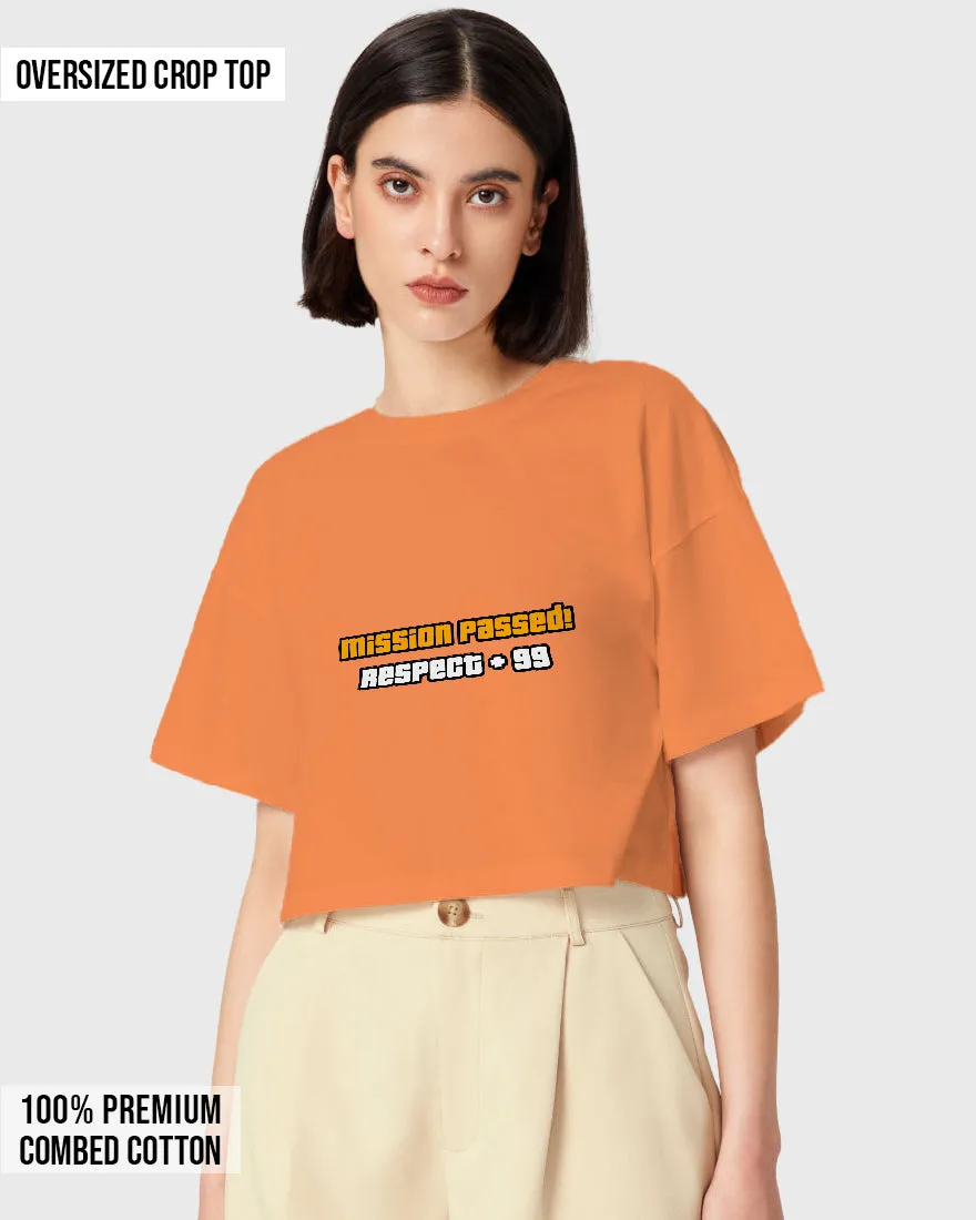 Womens Oversized Cropped TShirt Gaming Gta 2