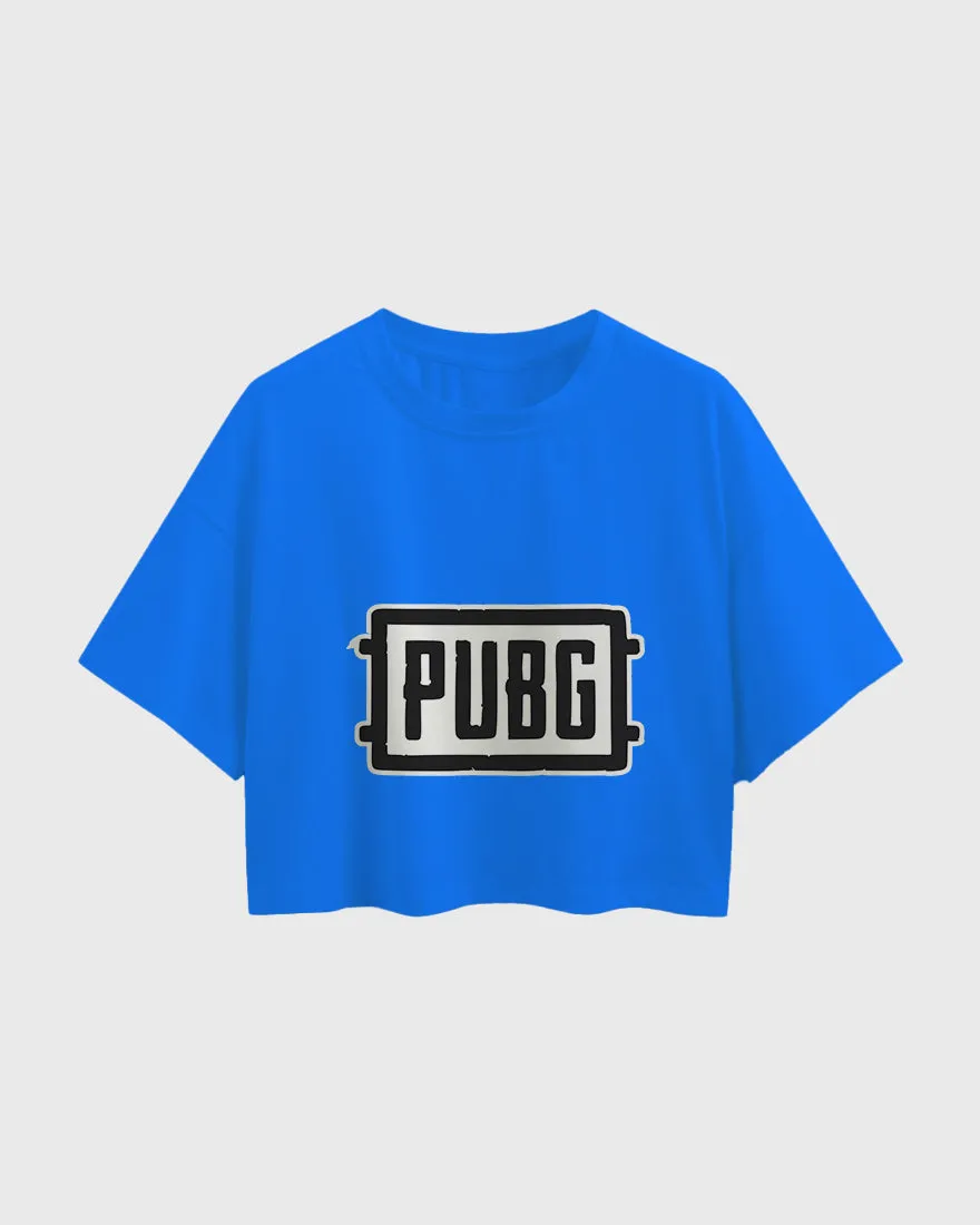 Womens Oversized Cropped TShirt Gaming Pubg 1