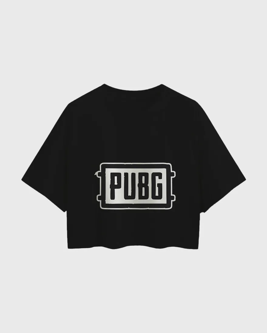 Womens Oversized Cropped TShirt Gaming Pubg 1