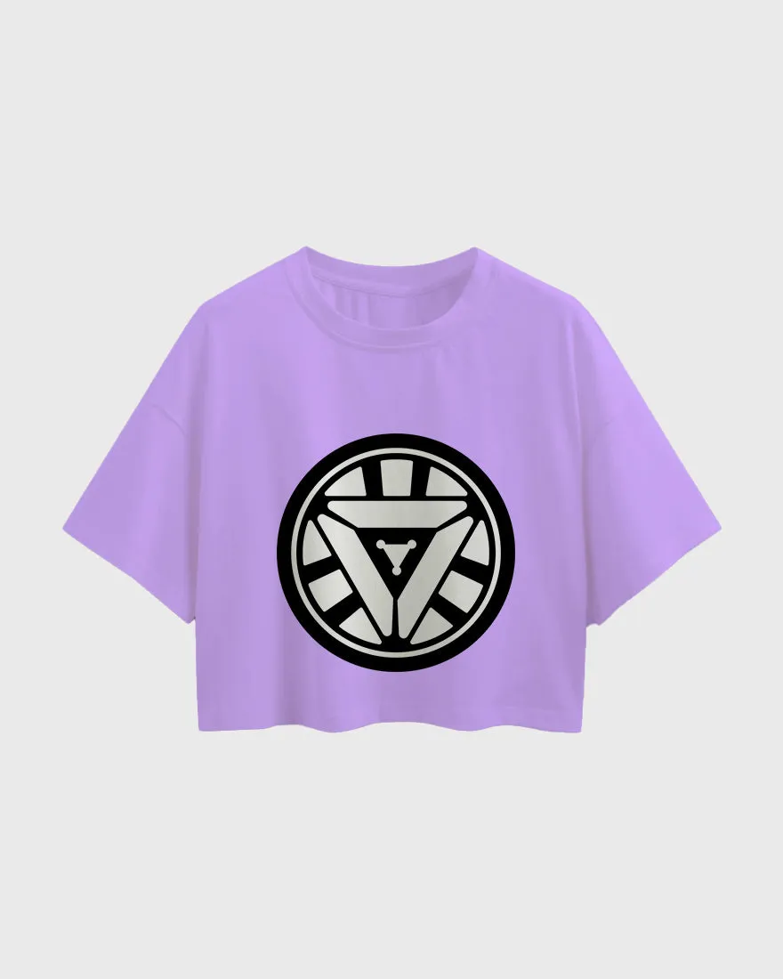 Womens Oversized Cropped TShirt Movies Iron Man Arc Reacter