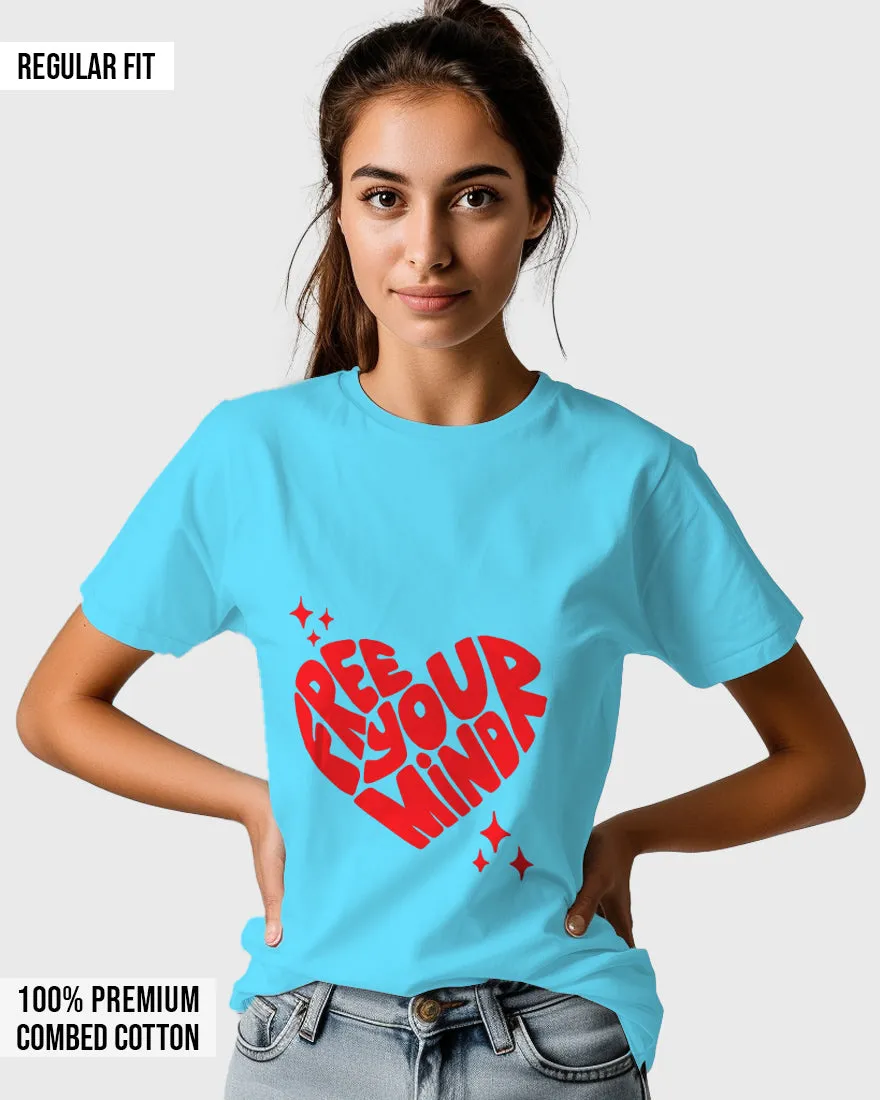 Womens Relaxed Fit TShirt Funky Free Your Mind