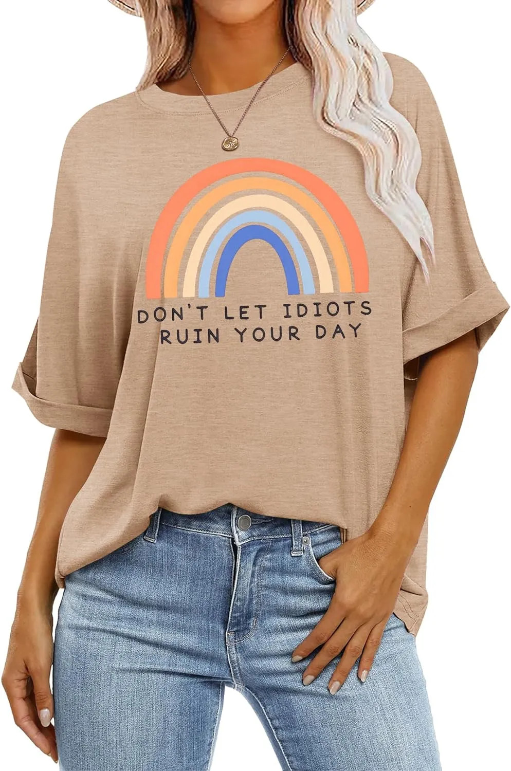 Zeagoo Women Oversized T-Shirt Summer Casual Short Sleeve Loose Tee Tops